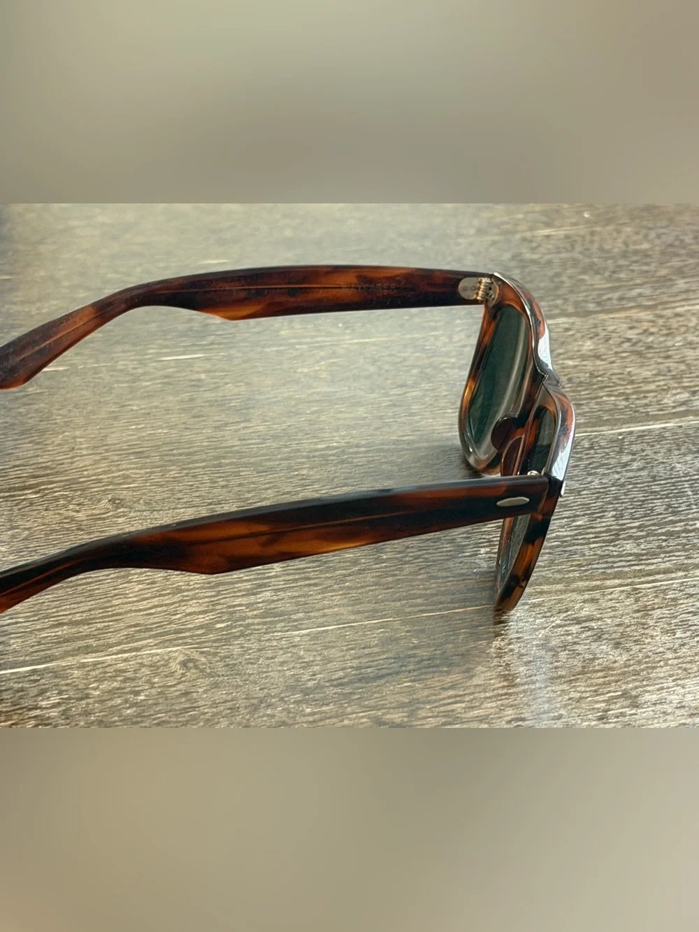 Vintage Ray-Ban Wayfarer Men's Tortoiseshell Frame Sunglasses with Dark Lenses